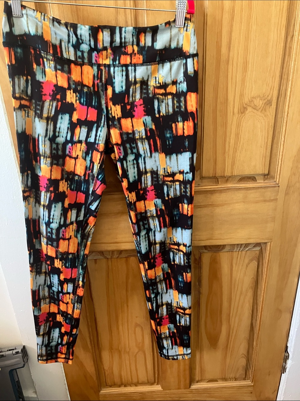 VOGO Athletica Black Abstract Neon Print Leggings